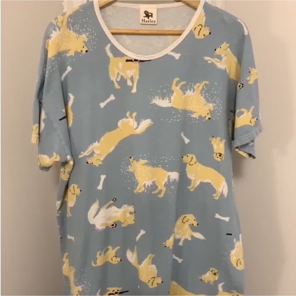 HATLEY sleep shirt night shirt nightgown round neck dog print size medium large - Picture 9 of 9